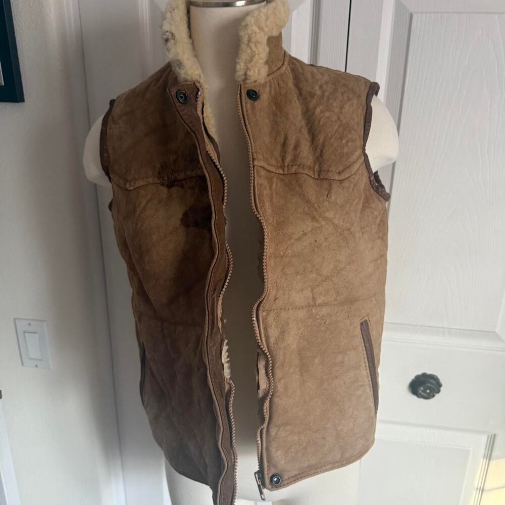 Vintage macalisters brown suede vest size 38